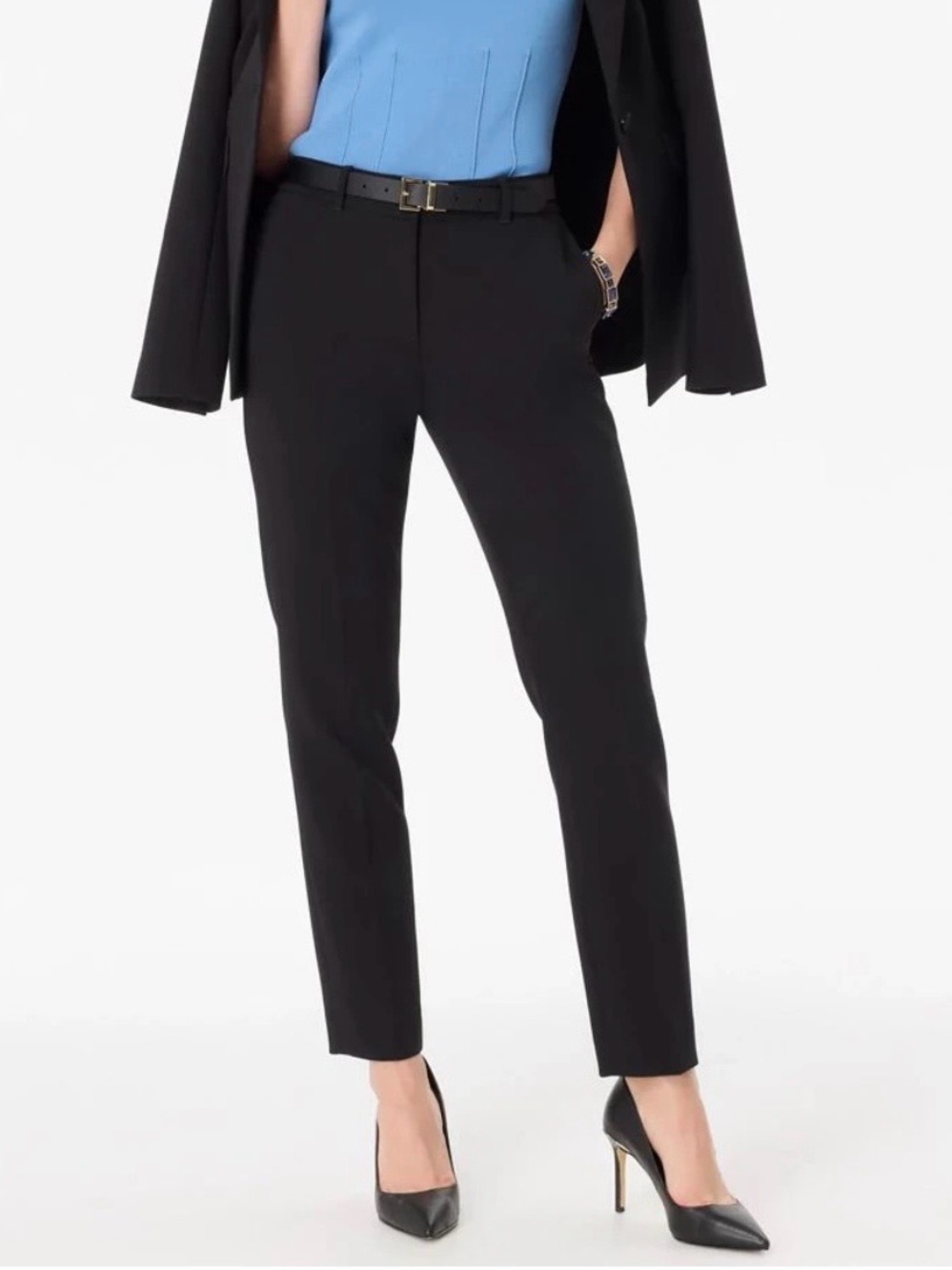 White House Black Market Black Cropped Tailored Ankle Pants